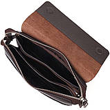 Стильний чоловічий клатч із натуральної комбінованої шкіри CANPELLINI 21566 Коричневий, фото 4