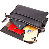 Стильний чоловічий клатч із натуральної комбінованої шкіри CANPELLINI 21566 Коричневий, фото 6