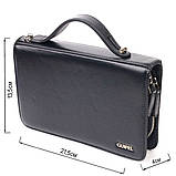 Оригінальна чоловіча барсетка на два відділення з натуральної зернистої шкіри CANPELLINI 21567 Чорна, фото 3