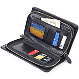 Оригінальна чоловіча барсетка на два відділення з натуральної зернистої шкіри CANPELLINI 21567 Чорна, фото 7