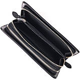 Стильна чоловіча барсетка на два відділення з натуральної фактурної шкіри з тисненням під крокодила CANPELLINI 21570 Чорна, фото 8