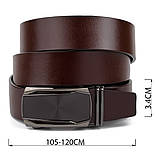 Ремінь чоловічий c матовою вставкою на пряжці Vintage 20278 Коричневий, фото 4