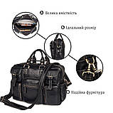 Багатофункціональна сумка з натуральної шкіри Vintage 14204 Чорна, фото 4