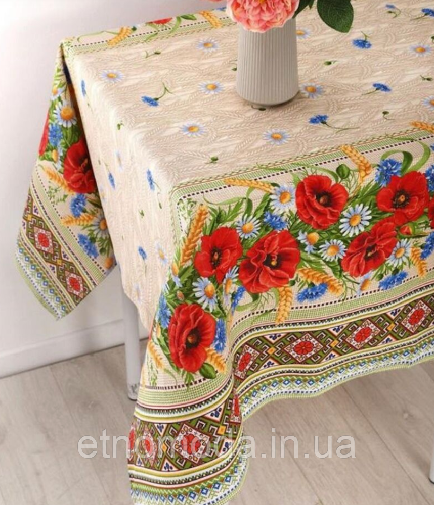 Скатертина святкова українська 110см*150см, фото 1