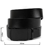 Ремінь чоловічий з пряжкою невеликий ромб Vintage 20285 Чорний, фото 3