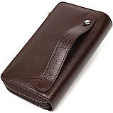 Місткий чоловічий клатч із двома відділеннями з натуральної шкіри BOND 22025 Коричневий, фото 2