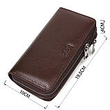 Місткий чоловічий клатч із двома відділеннями з натуральної шкіри BOND 22025 Коричневий, фото 3