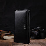 Місткий чоловічий клатч з одним відділенням з натуральної шкіри BOND 22029 Чорний, фото 5