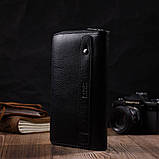 Місткий чоловічий клатч з одним відділенням з натуральної шкіри BOND 22029 Чорний, фото 6