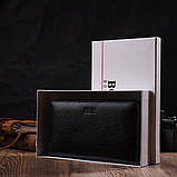 Місткий чоловічий клатч з одним відділенням з натуральної шкіри BOND 22029 Чорний, фото 7