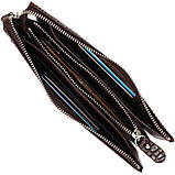 Місткий клатч чоловічий на два відділення з натуральної шкіри з тисненням під крокодила BOND 22046 Коричневий, фото 5