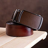 Ремінь чоловічий c пряжкою-автомат Vintage 20339 Коричневий, фото 4