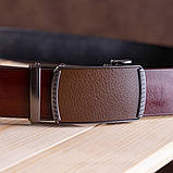 Ремінь чоловічий c пряжкою-автомат Vintage 20339 Коричневий, фото 5