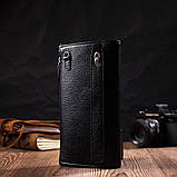 Функціональний чоловічий клатч із натуральної шкіри флотар BOND 22050 Чорний, фото 7