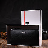 Функціональний чоловічий клатч із натуральної шкіри флотар BOND 22050 Чорний, фото 8