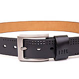 Ремінь з дірками чоловічий Vintage 20383 Чорний, фото 2