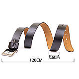 Ремінь з дірками чоловічий Vintage 20383 Чорний, фото 4