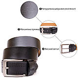 Ремінь з дірками чоловічий Vintage 20383 Чорний, фото 5