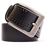 Ремінь з дірками чоловічий Vintage 20383 Чорний, фото 6