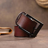 Ремінь з затемненою пряжкою чоловічий Vintage 20380 Коричневий, фото 5