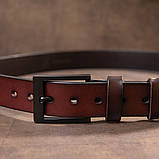 Ремінь з затемненою пряжкою чоловічий Vintage 20380 Коричневий, фото 6