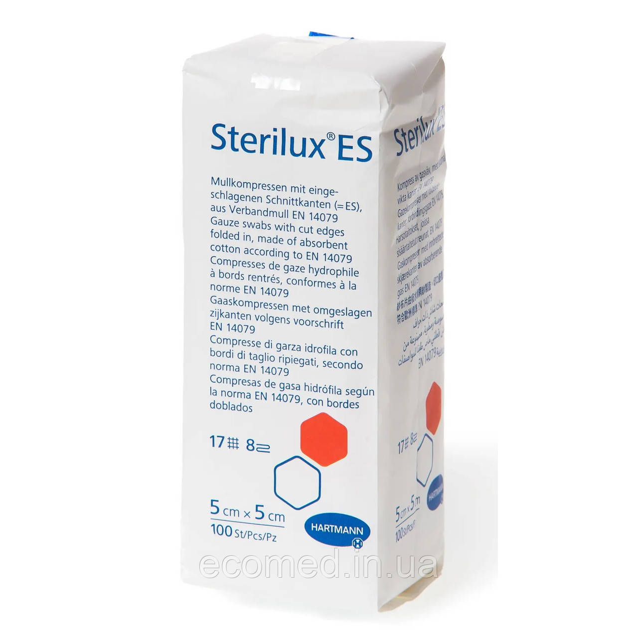 Марлеві серветки Sterilux® ES, 5см х 5см, нестерильні,100 шт/пак., фото 1