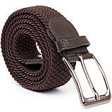Текстильний чоловічий ремінь класика Vintage 20523 Коричневий, фото 2
