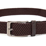 Текстильний чоловічий ремінь класика Vintage 20523 Коричневий, фото 6