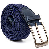 Текстильний чоловічий ремінь класика Vintage 20524 Синій, фото 2