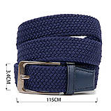 Текстильний чоловічий ремінь класика Vintage 20524 Синій, фото 3
