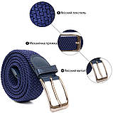 Текстильний чоловічий ремінь класика Vintage 20524 Синій, фото 4