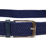 Текстильний чоловічий ремінь класика Vintage 20524 Синій, фото 6