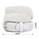 Текстильний жіночий ремінь класика Vintage 20545 Білий, фото 4