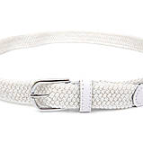 Текстильний жіночий ремінь класика Vintage 20545 Білий, фото 6