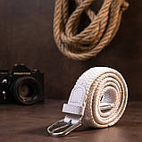 Текстильний жіночий ремінь класика Vintage 20545 Білий, фото 7