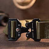 Текстильний ремінь з чорною пряжкою Vintage 20549 Хакі, фото 9