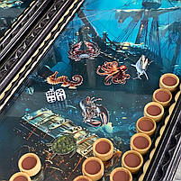 Нарди дерев'яні ручної роботи Скарби Океану ігрове поле скляне 58×28×10см, фото 8
