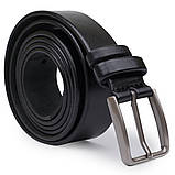 Шкіряний батальний ремінь для чоловіків Vintage 20700 Чорний, фото 2