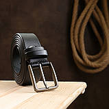 Шкіряний батальний ремінь для чоловіків Vintage 20700 Чорний, фото 6