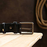 Шкіряний батальний ремінь для чоловіків Vintage 20700 Чорний, фото 7