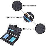 Універсальний чоловічий гаманець для грошей та документів з натуральної шкіри ST Leather 22735 Чорний, фото 4