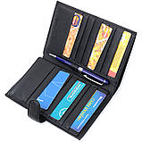 Універсальний чоловічий гаманець для грошей та документів з натуральної шкіри ST Leather 22735 Чорний, фото 7