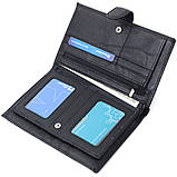 Універсальний чоловічий гаманець для грошей та документів з натуральної шкіри ST Leather 22735 Чорний, фото 8