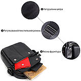 Вертикальна чоловіча сумка на плече з натуральної шкіри Vintage 22248 Чорна, фото 4