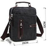 Сумка вертикальна текстильна Vintage 20079 Чорна, фото 4