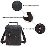 Сумка вертикальна текстильна Vintage 20079 Чорна, фото 5