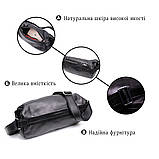 Оригінальна сумка через плече з натуральної шкіри GRANDE PELLE 11649 Чорна, фото 4