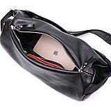 Оригінальна сумка через плече з натуральної шкіри GRANDE PELLE 11649 Чорна, фото 6