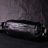Оригінальна сумка через плече з натуральної шкіри GRANDE PELLE 11649 Чорна, фото 8