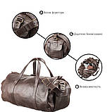 Сумка дорожня Grande Pelle 11044 Коричнева, фото 4